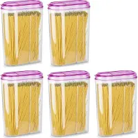 PlasticForte Voedselcontainer strooibus - 5x - roze - 1500 ml - kunststof - voorraadpotten