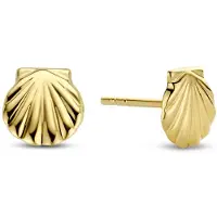 New Bling 9NBG-0391 Gouden Oorknopjes - Dames - Schelp - 6 x 5,9 mm - 14 Karaat - Goud
