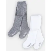 Noukie'S - Broekkousen- 2 Pack collant's - Creme en grisjt - 22 18 maand