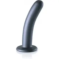 Ouch! by Shots Zachte siliconen G-Spot Dildo - 6'' / 14,5 cm - Gunmetal - Zwart