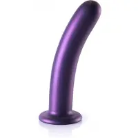Ouch! Gladde G-spot dildo met zuignap 17 cm - Metallic Paars
