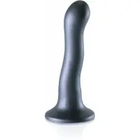 Ouch! Ultra Soft G-spot Siliconen dildo met zuignap - Gun Metal