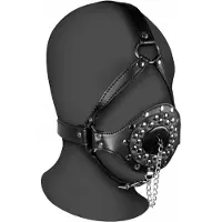Shots Open Mouth Gag Head Harness with Plug Stopper