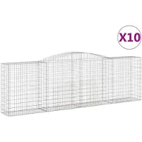 vidaXL Schanskorven 10 st gewelfd 400x50x120/140 cm ijzer