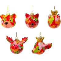 Pomme pidou Kerstballen set 003 5 stuks (5x5x5cm - Keramiek)