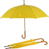Merkloos Bundel van 3 Stijlvolle Gele Paraplu's: Automatisch, Polyester, Groot, Opvouwbaar - 102cm Diameter