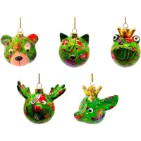 Pomme pidou Kerstballen set 002 5 stuks (5x5x5cm - Keramiek)
