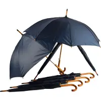 Discountershop Paraplu 8 stuks - Navy Blauwe Automatische Paraplu voor Volwassenen - Set van 8 met Houten Handvat | Waterdicht en Windproof | 98cm Diameter