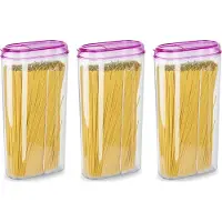 PlasticForte Voedselcontainer strooibus - 3x - roze - 2350 ml - kunststof - voorraadpotten