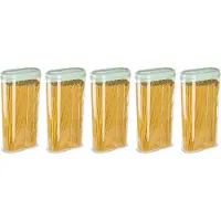 PlasticForte Voedselcontainer strooibus - 5x - mintgroen - 2350 ml - kunststof - voorraadpotten