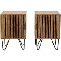 Hoyz set van 2 nachtkastjes tweak massief mangohout - 40x30x60