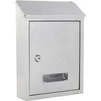 Rottner tresor Rottner Brievenbus Hana |30x21,5x7cm|Inworp voorkant :17,5 x 2cm |Inworp achterkant:17x7,5cm|| Zilver