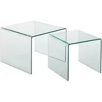 J-Line Set van 2 sidetable glass transparant