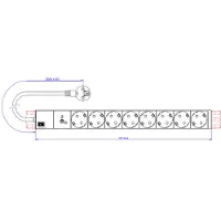 Bachmann 19" 1U 8xCEE7/3 sw 1xSPD-Plus 2,0m CEE7/7