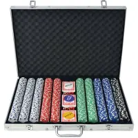 vidaXL Poker set met 1.000 chips, aluminium