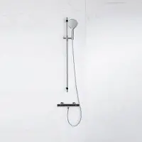 FortiFura Calvi douchekraan met glijstangset met ronde handdouche, metalen doucheslang chroom SW767487/SW496814/SW706202/SW377816
