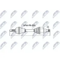 NTY NPW-FR-024 Aandrijfas