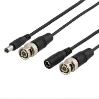 Deltaco coaxiale kabel met BNC en voeding m - m 2,1mm 10m zwart, Antennekabel