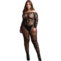 Le Désir Bodystocking met off-shoulder lange mouwen - Plus Size