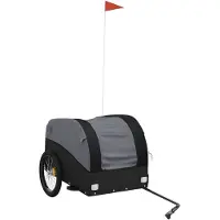 vidaXL Fietstrailer 45 kg ijzer zwart