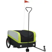 vidaXL Fietstrailer 45 kg ijzer zwart en groen