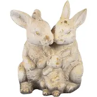Clayre & Eef Decoratie Beeld Konijn 33 cm Bruin Beige Keramisch materiaal Bruin