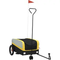 vidaXL Fietstrailer 30 kg ijzer zwart en geel