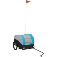 vidaXL Fietstrailer 30 kg ijzer zwart en blauw