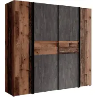 Meubella Kledingkast Kassel - Old wood - Grijs - 200 cm