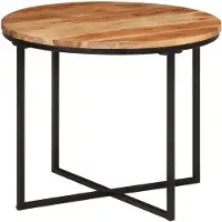 vidaXL Salontafel 55x55x45 cm massief acaciahout en ijzer