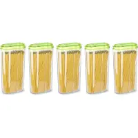 PlasticForte Voedselcontainer strooibus - 5x - groen - 2350 ml - kunststof - voorraadpotten