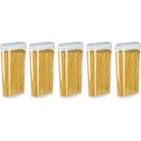 PlasticForte Voedselcontainer strooibus - 5x - wit - 2350 ml - kunststof - voorraadpotten