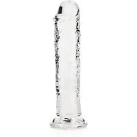 Realrock Dildo recht model met zuignap 18 cm - Transparant