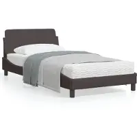 vidaXL Bedframe "Dover", donkerbruin, 100x200 cm, met stoffen bekleding
