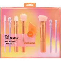 Real Techniques Makeup Brushes Brush Sets Level Up Brush + Sponge Set Brow Spoolie 343 + Base Shadow 301 + Liquid Highlight 411 + Contour Brush 206 + Miracle Complexion Sponge + Sculpting Brush 401 +