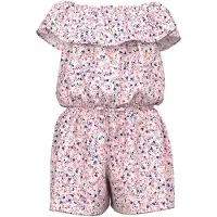 Name it MINI gebloemde playsuit NMFVINAYA roze/wit/blauw Meisjes Polyester Boothals - maat 92