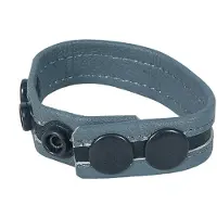 Erotic Treasure Grijs Lederen cockring met drukkers