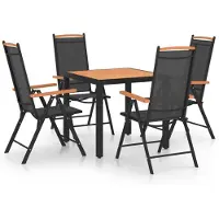 vidaXL 5-delige tuinset, aluminium, zwart