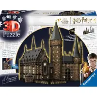Ravensburger 3D-puzzel Harry Potter Hogwarts Grote Zaal Night Edition.