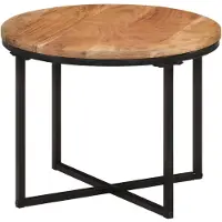 DKD Home Decor Salontafel, 45x45x35 cm, massief acaciahout en ijzer