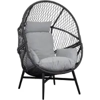 Ebuy24 Loungestoel Rosario rotan | rotan zwart 74x73x103 cm tuinstoelen | NADUVI