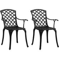 vidaXL Tuinstoelen 2 st gietaluminium zwart