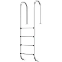 vidaXL Zwembadladder 54x38x184,5 cm 304 roestvrij staal