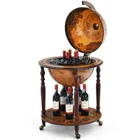 Costway - Wijnrek - Globebar - Wijnbar - Wereldbol bar - ? 60,5 cm - Bruin