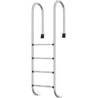 vidaXL Zwembadladder 54x38x184,5 cm 304 roestvrij staal