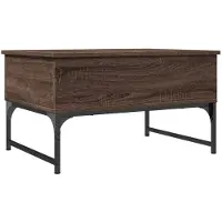 vidaXL Salontafel 70x50x40 cm bewerkt hout en metaal bruin eikenkleur