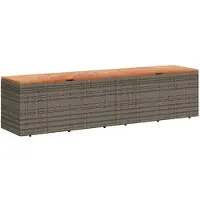 vidaXL Tuinbox 220x50x54 cm poly rattan en acaciahout grijs
