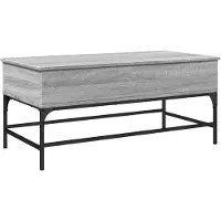 DKD Home Decor Grijze salontafel, Sonoma-look, 100x50x45 cm, gemaakt van houtvezel en metaal