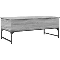 vidaXL Salontafel 100x50x40 cm bewerkt hout en metaal grijs sonoma