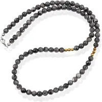 Memphis Accessoires Heren Ketting van Labradorite Kralen - Natuursteen - 6mm -50cm